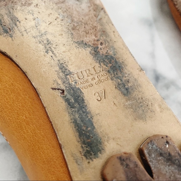 Furla Mustard Flats with Bow - Picture 7 of 7